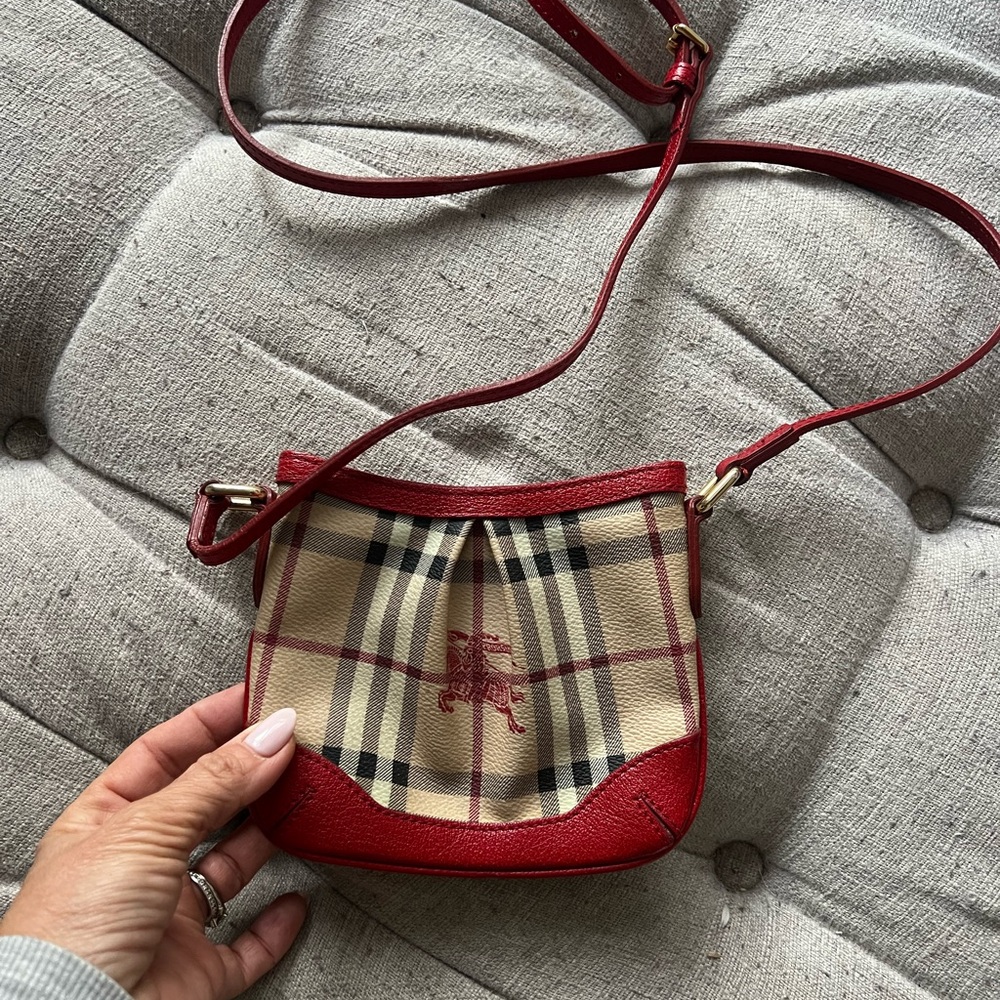 Burberry Red and Beige Crossbody Bag